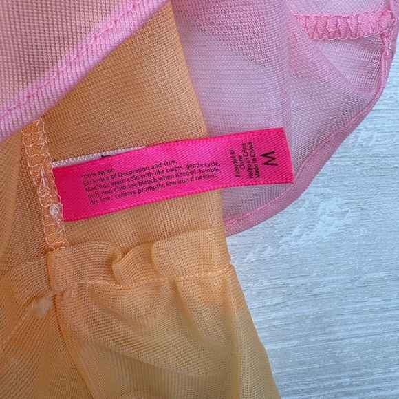 Betsey Johnson Double Layer Pink and Orange Chemise Size M - Picture 9 of 11
